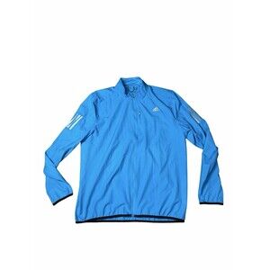 Adidas Men's Own The Run Windbreaker Running Jacket Size L Full Zip Blue Light